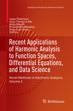 Couverture de l’ouvrage Recent Applications of Harmonic Analysis to Function Spaces, Differential Equations, and Data Science