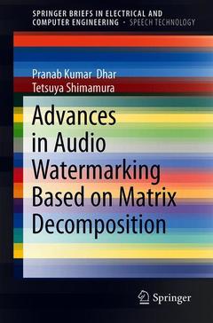 Couverture de l’ouvrage Advances in Audio Watermarking Based on Matrix Decomposition