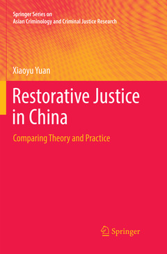 Couverture de l’ouvrage Restorative Justice in China