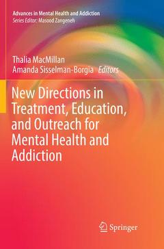 Couverture de l’ouvrage New Directions in Treatment, Education, and Outreach for Mental Health and Addiction