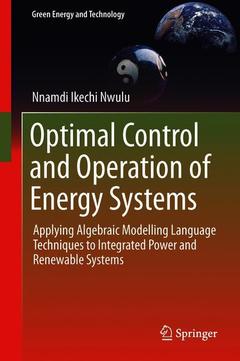 Couverture de l’ouvrage Optimal Operation and Control of Power Systems Using an Algebraic Modelling Language