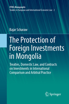 Couverture de l’ouvrage The Protection of Foreign Investments in Mongolia