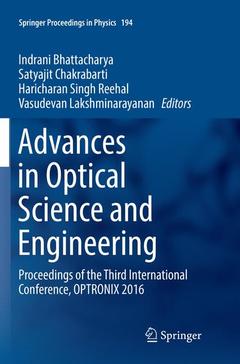Couverture de l’ouvrage Advances in Optical Science and Engineering