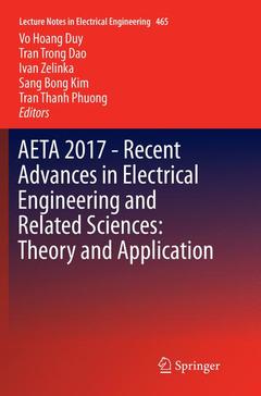 Couverture de l’ouvrage AETA 2017 - Recent Advances in Electrical Engineering and Related Sciences: Theory and Application