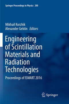 Couverture de l’ouvrage Engineering of Scintillation Materials and Radiation Technologies