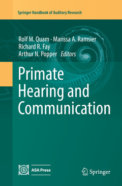 Couverture de l’ouvrage Primate Hearing and Communication