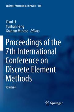 Couverture de l’ouvrage Proceedings of the 7th International Conference on Discrete Element Methods