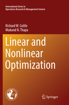 Couverture de l’ouvrage Linear and Nonlinear Optimization