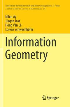 Couverture de l’ouvrage Information Geometry