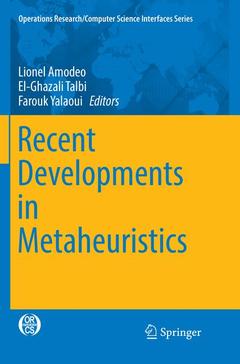 Couverture de l’ouvrage Recent Developments in Metaheuristics