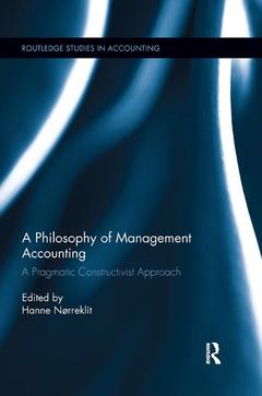 Couverture de l’ouvrage A Philosophy of Management Accounting