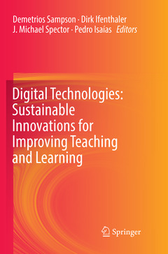 Couverture de l’ouvrage Digital Technologies: Sustainable Innovations for Improving Teaching and Learning