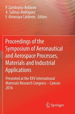 Couverture de l’ouvrage Proceedings of the Symposium of Aeronautical and Aerospace Processes, Materials and Industrial Applications