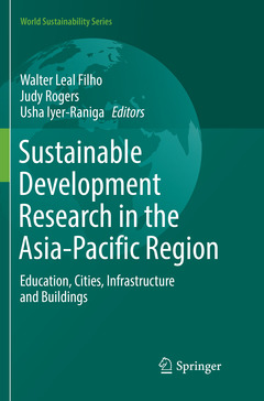 Couverture de l’ouvrage Sustainable Development Research in the Asia-Pacific Region