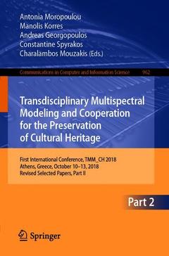 Couverture de l’ouvrage Transdisciplinary Multispectral Modeling and Cooperation for the Preservation of Cultural Heritage