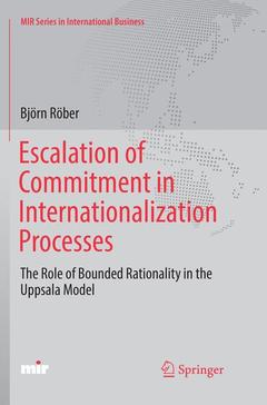 Couverture de l’ouvrage Escalation of Commitment in Internationalization Processes
