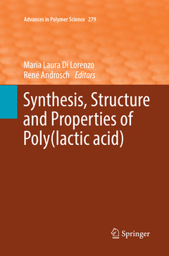 Couverture de l’ouvrage Synthesis, Structure and Properties of Poly(lactic acid)