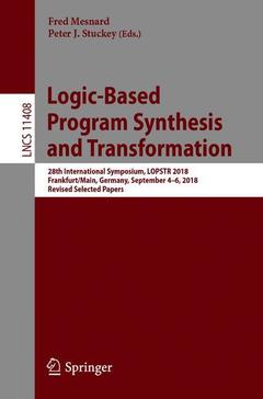 Couverture de l’ouvrage Logic-Based Program Synthesis and Transformation