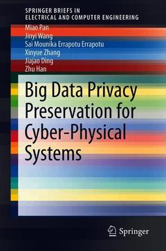 Cover of the book Big Data Privacy Preservation for Cyber-Physical Systems