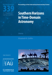 Cover of the book Southern Horizons in Time-Domain Astronomy (IAU S339)