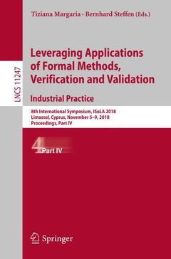 Couverture de l’ouvrage Leveraging Applications of Formal Methods, Verification and Validation. Industrial Practice