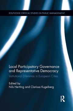 Couverture de l’ouvrage Local Participatory Governance and Representative Democracy