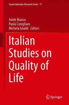 Couverture de l’ouvrage Italian Studies on Quality of Life