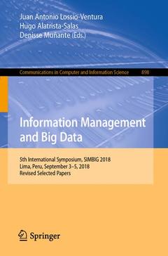 Couverture de l’ouvrage Information Management and Big Data