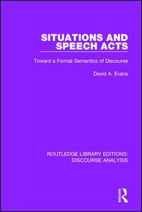 Couverture de l’ouvrage Situations and Speech Acts