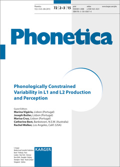 Couverture de l’ouvrage Phonologically Constrained Variability in L1 and L2 Production and Perception