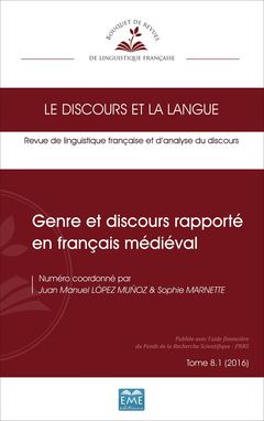 Couverture de l’ouvrage Genre et discours rapporté en français médiéval