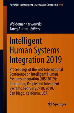 Couverture de l’ouvrage Intelligent Human Systems Integration 2019