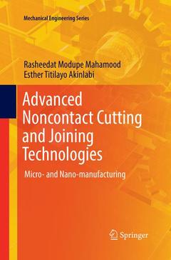 Couverture de l’ouvrage Advanced Noncontact Cutting and Joining Technologies