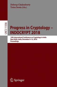 Couverture de l’ouvrage Progress in Cryptology - INDOCRYPT 2018