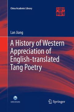 Cover of the book A History of Western Appreciation of English-translated Tang Poetry