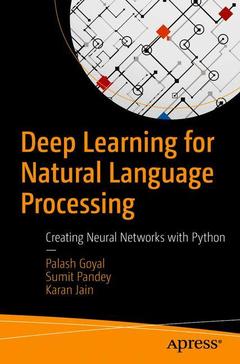 Couverture de l’ouvrage Deep Learning for Natural Language Processing