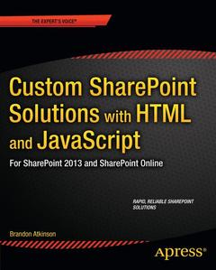 Couverture de l’ouvrage Custom SharePoint Solutions with HTML and JavaScript