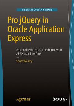 Couverture de l’ouvrage Pro jQuery in Oracle Application Express