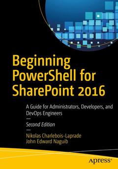 Couverture de l’ouvrage Beginning PowerShell for SharePoint 2016