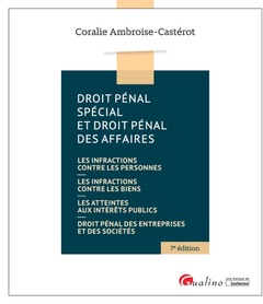 Cover of the book Droit pénal spécial et droit pénal des affaires