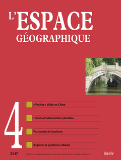 Couverture de l’ouvrage L'Espace géographique 2017-4