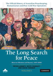 Couverture de l’ouvrage The Long Search for Peace: Volume 1, The Official History of Australian Peacekeeping, Humanitarian and Post-Cold War Operations