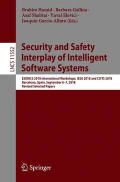 Couverture de l’ouvrage Security and Safety Interplay of Intelligent Software Systems