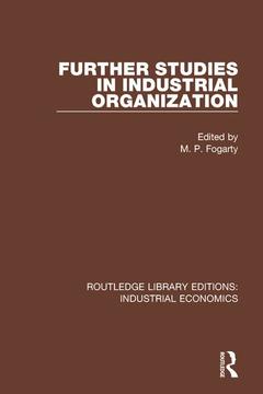 Couverture de l’ouvrage Further Studies in Industrial Organization