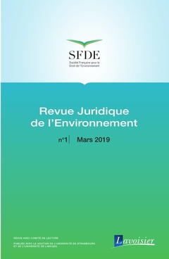 Couverture de l’ouvrage Revue Juridique de l'Environnement N° 1 - Mars 2019