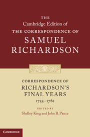 Couverture de l’ouvrage Correspondence of Richardson's Final Years (1755–1761)