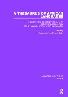 Couverture de l’ouvrage A Thesaurus of African Languages