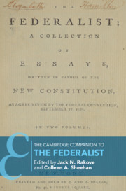 Couverture de l’ouvrage The Cambridge Companion to The Federalist