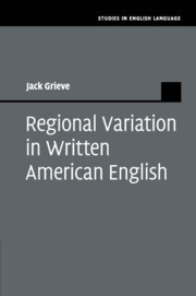 Couverture de l’ouvrage Regional Variation in Written American English