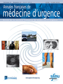 Couverture de l'ouvrage Annales françaises de médecine d'urgence Vol. 9 n° 2 - Mars 2019